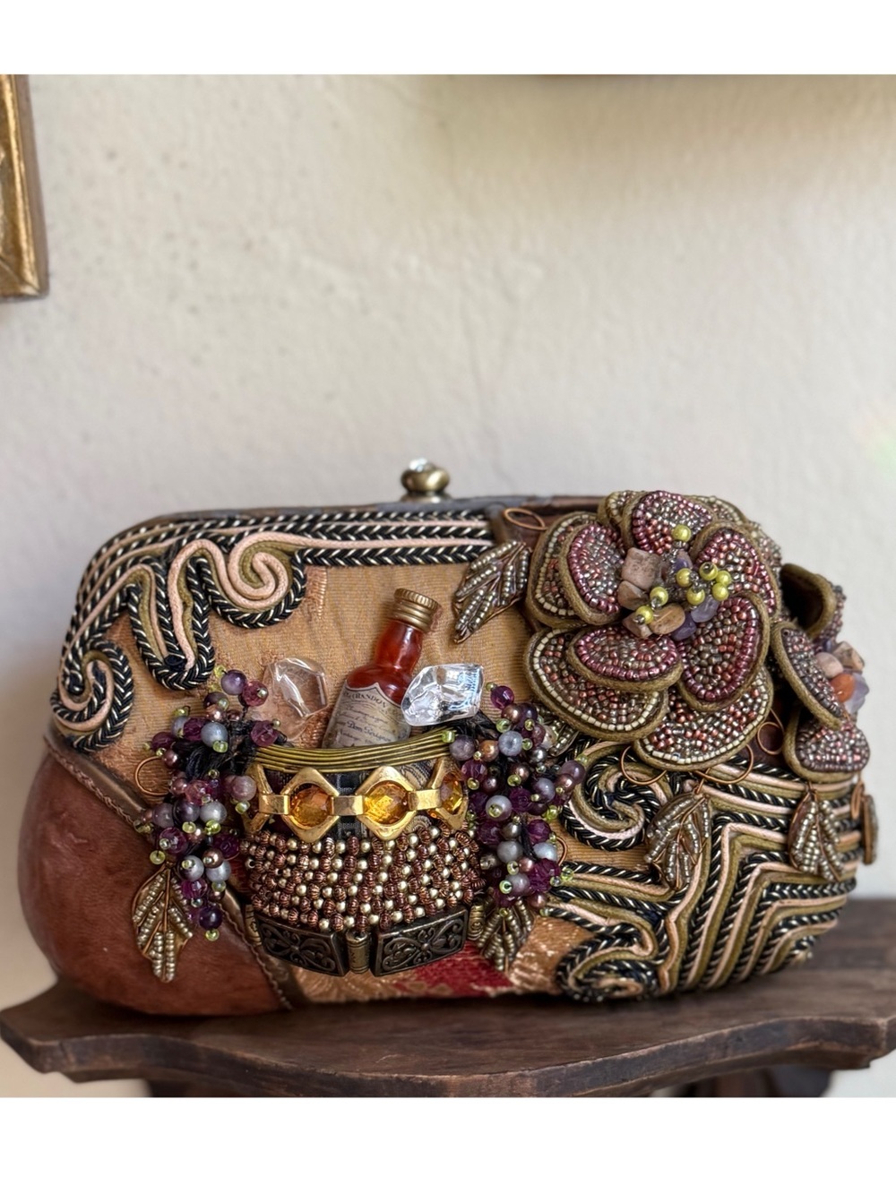Mary Frances vintage handmade beaded whimsical handbag
